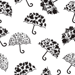 Naklejka premium Umbrellas art, vector pattern illustration.