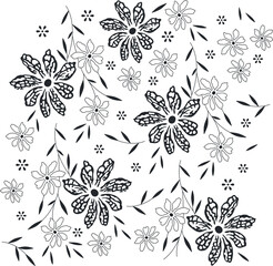 flower and leaf pattern for fabric print, texture, tile, background, surface, wrapping use