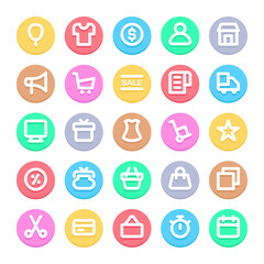 Circle color outline icons for black friday.
