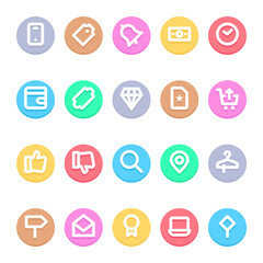 Circle color outline icons for black friday.