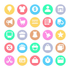 Circle color glyph icons for black friday.