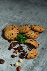 oatmeal cookies with chocolate and nuts