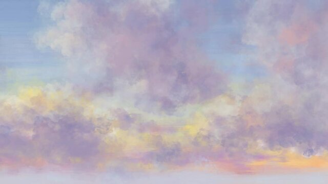 Animated watercolor sky background parallax loop