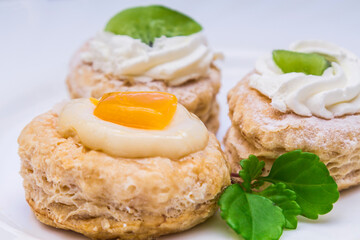 assortment of cakes of various fruits isolated