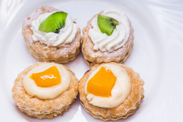assortment of cakes of various fruits isolated