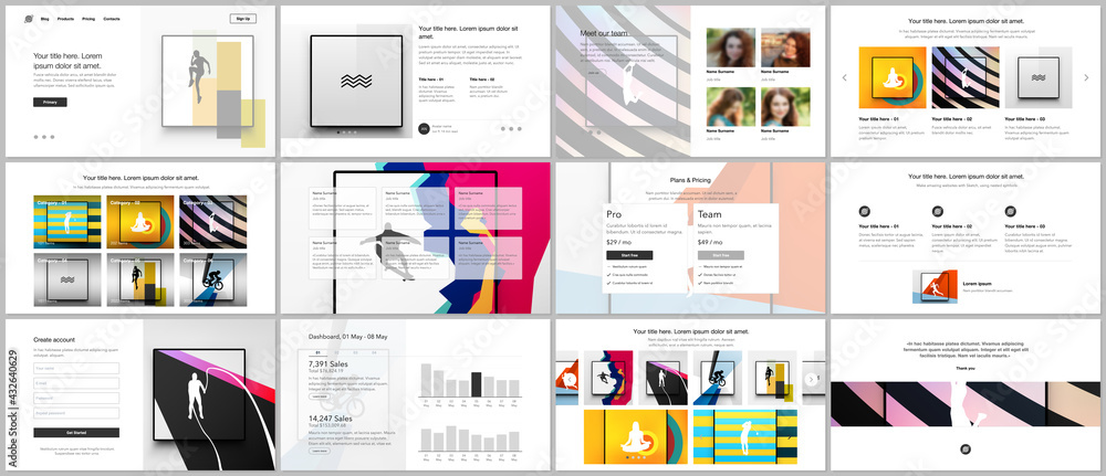 Poster vector templates for website design, presentations, portfolio. templates for presentation slides, le
