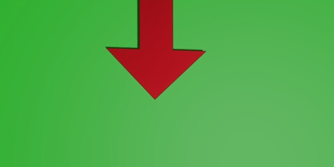 arrow pointing down . Stock market correction symbol . Price collapse .