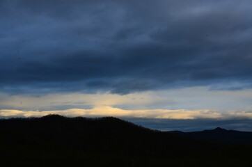 sunset in the mountains