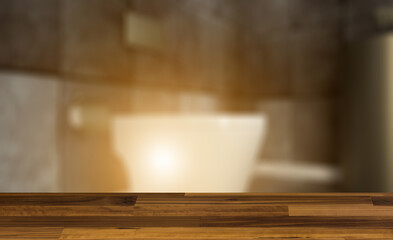 Background with empty table. Flooring. Scandinavian bathroom, classic  vintage interior design. 3D rend
