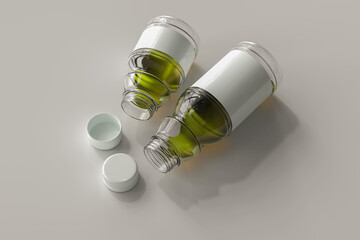 Transparent Beverage Bottle 3D Rendering