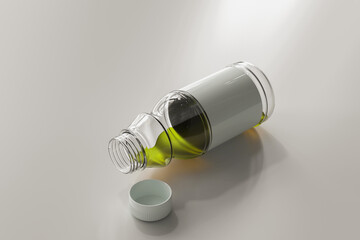 Transparent Beverage Bottle 3D Rendering