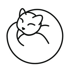 Sleeping cat. Vector cute cartoon element.