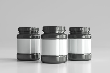 Sport Nutrition Jar 3D Rendering
