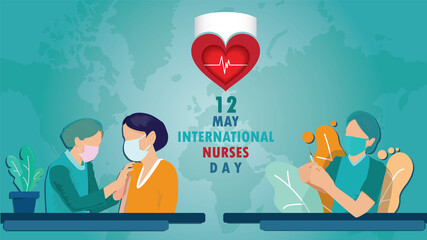 12 May. International Nurse Day background and illustration.