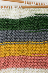 knitting background with garter stitch stripes 