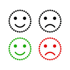 happy and sad face, satisfy and disappointed, smile and angry emotion