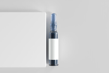 Isolated Glass Ampoule With Box 3D Rendering