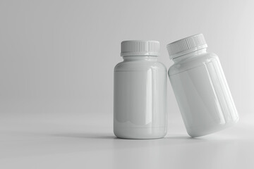 Isolated Plastic Medicine Bottle 3D Rendering