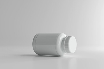 Isolated Plastic Medicine Bottle 3D Rendering