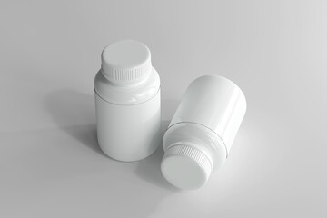 Isolated Plastic Medicine Bottle 3D Rendering