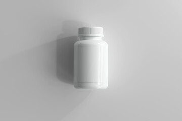 Isolated Plastic Medicine Bottle 3D Rendering