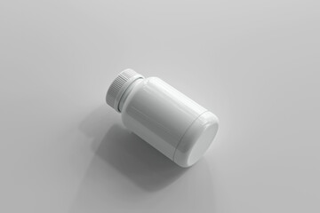 Isolated Plastic Medicine Bottle 3D Rendering