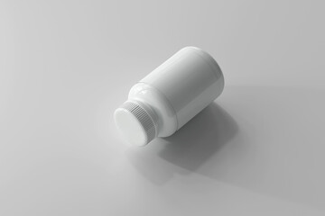 Isolated Plastic Medicine Bottle 3D Rendering