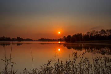 Couché de Soleil Barrage de la Dathé VIRE NORMANDIE