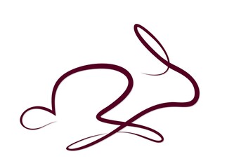The one line symbol of running rabbit.