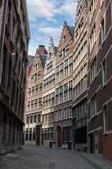 Türaufkleber Old street of the historic city center of Antwerpen (Antwerp), Belgium © Sergey