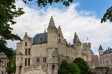 Fototapeta na wymiar Het Steen, a medieval fortress in Antwerp, Belgium
