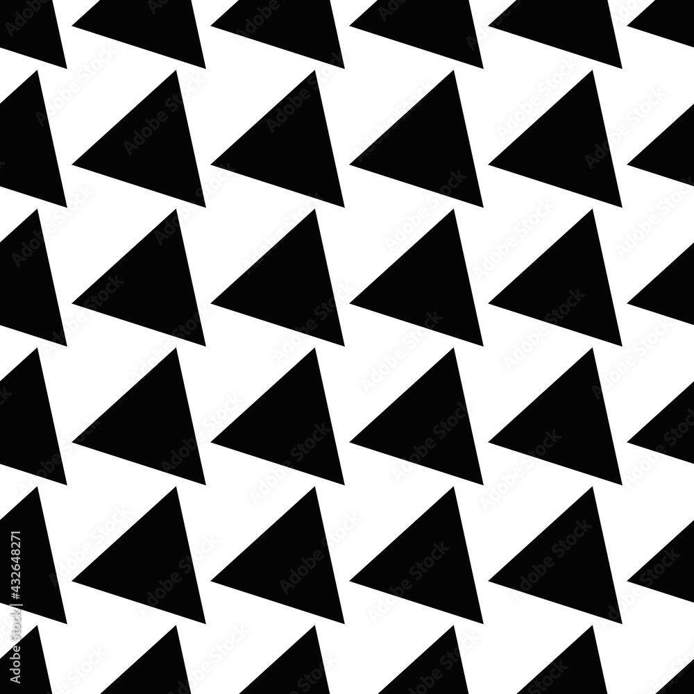Poster Black triangles pattern. Vector and seamless pattern with triangles.
