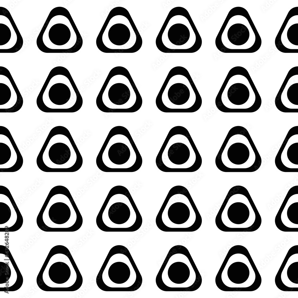 Poster three sides shape pattern. vector and black color seamless ornament.