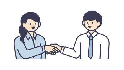 握手をするビジネスパーソンのイラスト素材