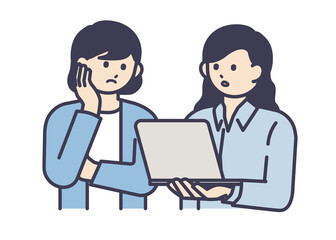 ディスカッションをする男性のイラスト素材