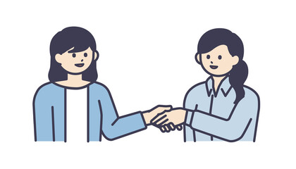 握手をするビジネスパーソンのイラスト素材