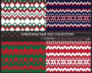 Christmas Fair Isle Seamless Pattern Collection