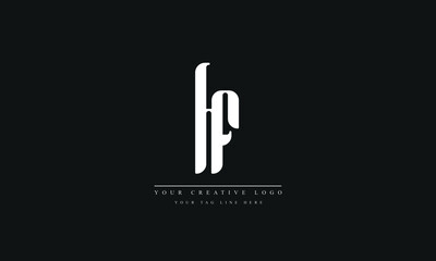 Fototapeta na wymiar Letter Logo Design with Creative Modern Trendy Typography HF FH H F