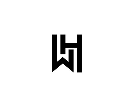 WH HW letter logo design vector template