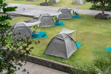 Camping site at Cockatoo Island on Sydney Harbor harbour