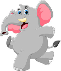 cartoon baby elephant posing