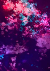 暗闇に光るピンクの幻想的なカラフルなテクスチャ背景
