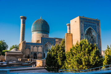 Guri Amir, a mausoleum of the Asian conqueror Timur in Samarkand - obrazy, fototapety, plakaty