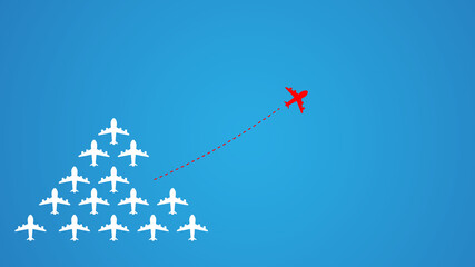 Think differently. A plane changing direction