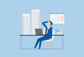 Businessman frustrated because they do a lot of work on time