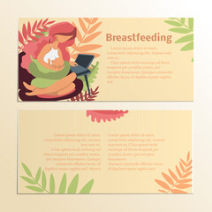 A model flyer for a breastfeeding lecture depicting a woman breastfeeding a newborn baby