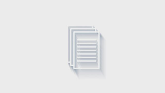Office icon. Web 3D shadow icon set. Office, great design for any purposes. Motion graphics.
