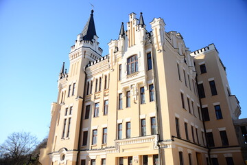 KYIV, UKRAINE - APRIL 5, 2019:  Castle of Richard Lionheart in Kiev City, Ukraine
