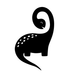 Silhouette of a dinosaur. Dino Silhouette. Vector illustration.  Isolated on white background. Good for posters, t shirts, postcards. © Irina Ostapenko