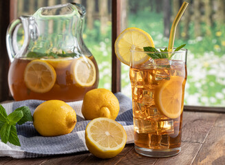 Glass of Iced Tea With Lemon